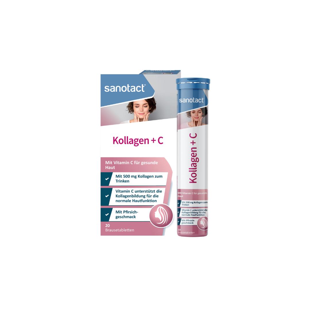 VIÊN UỐNG ĐẸP DA, CHỐNG OXY HOÁ SANOTACT KOLLAGEN + C BRAUSETABLETTEN